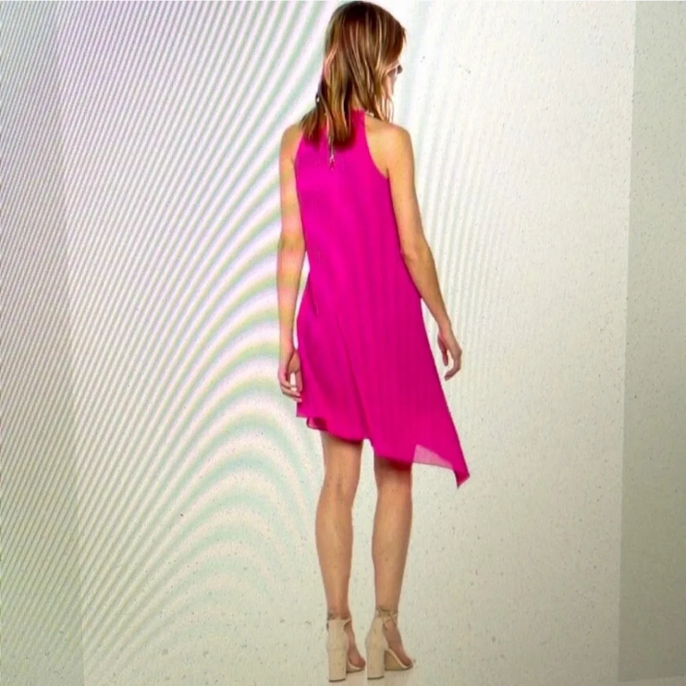 🩷 Kensie Size 8 Women's Draped Snake-Chain Keyhole Dress-ROSE - Picture 3 of 11